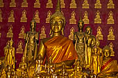 Luang Prabang, Laos - Wat Pa Phai the 'Bamboo Forest Monastery'. Statues of the main altar. 